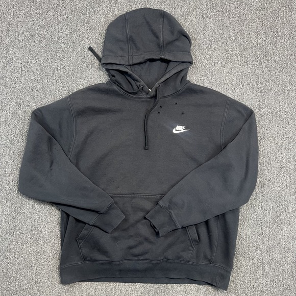 Nike Distressed Vintage Aesthetic Hoodie Size Large Black Streetwear Grunge — photo 2
